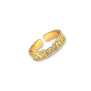 Open size Roman Number Gold Layered Ring